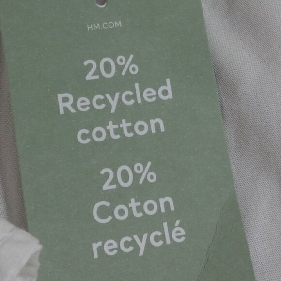 H&M women's white shorts M new with tags 100% cotton elastic & tie waist reg fit - Picture 11 of 12